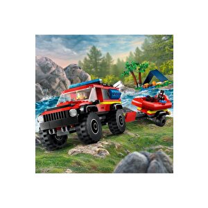 Lego 4x4 Kurtarma Botlu İtfaiye Kamyonu 60412