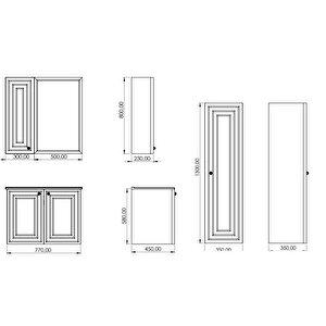 Kayra 80 Cm Takım Mat Beyaz (ky0080.01+ky4001.01+ky1030.01)