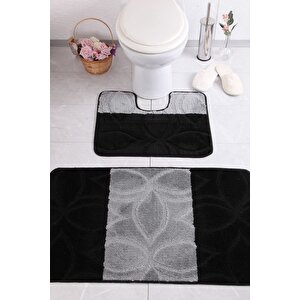 Erdek 50x60 Cm Siyah Banyo Halısı