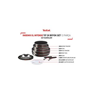 Ingenio Xl Intense Tit 2x Büyük Set 12 Parça Tencere Seti