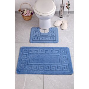 Ethnic 60x100 50x60 Mavi Banyo Halısı