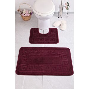 Ethnic 50x80 40x50 Cm Patlıcan Banyo Halısı