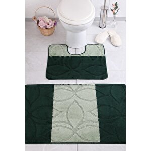 Erdek 60x100 50x60 Cm Nefti Yeşili Banyo Halısı
