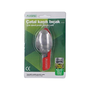 Çatal Kaşık ve Bıçak Kamp Seti Kırmızı out1350