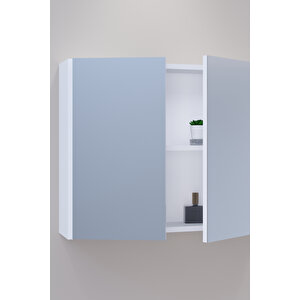 Levante 85 Cm Beyaz Lavabolu Banyo Dolabı Bgn Aynalı - Boy Dolap Dahil