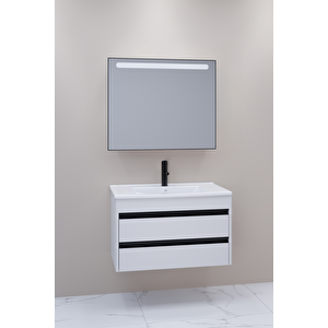 Levante 85 Cm Beyaz Lavabolu Banyo Dolabı Lvn Aynalı - Boy Dolap Hariç