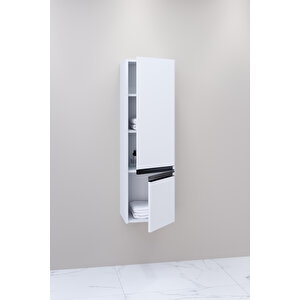 Levante 85 Cm Siyah Lavabolu Banyo Dolabı Cmr Aynalı - Boy Dolap Dahil