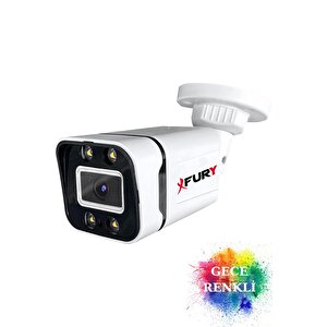 Fury Gece Renkli - 5mp Lens 1080p Full Hd Ahd Güvenlik Kamerası 4 X Ultra Led Renkli Gece Görüş 5580