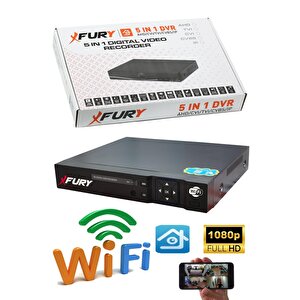 Fury 5 Kameralı Gece Renkli 1080p 2mp Görüntü Full Hd Ultra Led Gece Renkli Güvenlik Kamerası Seti 320gb