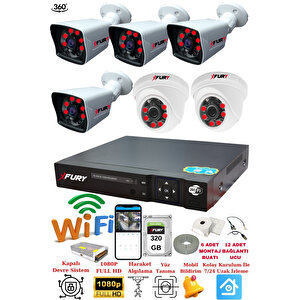 2 İç 4 Dış Kameralı 5mp Lens 2mp Görüntü Gece Görüşlü Full Hd Güvenlik Kamerası 14125525 320 Gb
