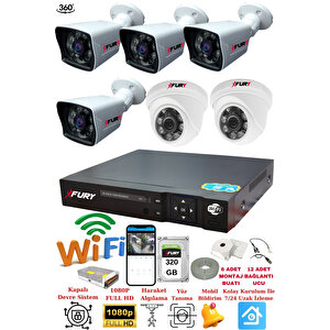 2 İç 4 Dış Kameralı 5mp Lens 2mp Görüntü Gece Görüşlü Full Hd Güvenlik Kamerası 14125525 320 Gb