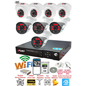 4 İç 4 Dış Kameralı 5mp Lens 2mp Görüntü Gece Görüşlü Full Hd Güvenlik Kamerası 14125570 500 Gb