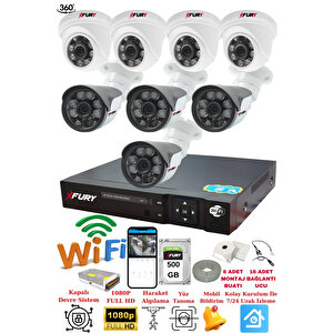 4 İç 4 Dış Kameralı 5mp Lens 2mp Görüntü Gece Görüşlü Full Hd Güvenlik Kamerası 14125570 500 Gb