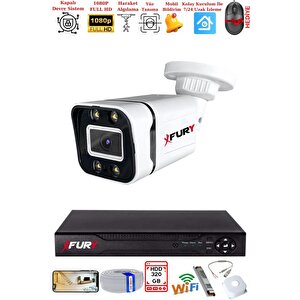 1 Kameralı 1080p Görüntü Gece Renkli Full Hd 4 X Ultra Led Gece Renkli Güvenlik Kamerası Seti 320gb