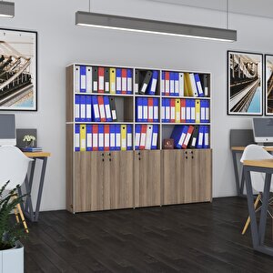 Klasör Dolabı Kilitli Gökbörü Crd 175*200*30 Klasörlük Kitaplık Ofis Arkalıksız Beyaz