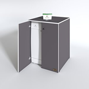 Bulaşık&çamaşır&kurutma Makinesi Dolabı Kapaklı Nurten Gri 90x70x60 Banyo Ofis Gri