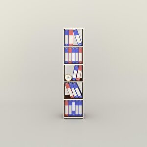 Klasörlük Raflı Kutadgu Cvz 175*40*30 Kitaplık Ofis Arkalıksız Beyaz