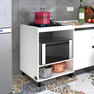 Ocak Dolabı Gülpembe Byz 85*70*60 Xlarge Hazır Mutfak Ankastre Gömme Ocak Için Beyaz