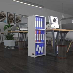 Klasörlük Raflı Almakay Byz 105*40*30 Kitaplık Ofis Arkalıksız Beyaz