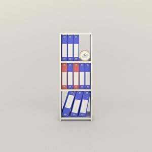 Klasörlük Raflı Almakay Byz 105*40*30 Kitaplık Ofis Arkalıksız Beyaz