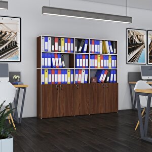 Klasör Dolabı Kilitli Gökbörü Cvz 175*200*30 Klasörlük Kitaplık Ofis Arkalıksız Beyaz