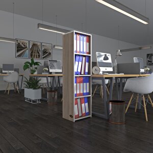 Klasörlük Raflı Börteçin Crd 140*40*30 Kitaplık Ofis Arkalıksız Beyaz