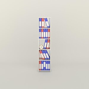 Klasörlük Raflı Kutadgu Byz 175*40*30 Kitaplık Ofis Arkalıksız Beyaz