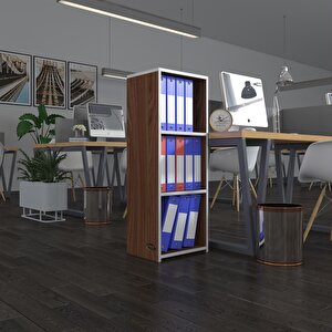 Klasörlük Raflı Almakay Cvz 105*40*30 Kitaplık Ofis Arkalıksız Beyaz