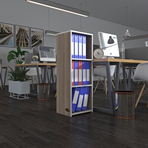 Klasörlük Raflı Almakay Crd 105*40*30 Kitaplık Ofis Arkalıksız Beyaz