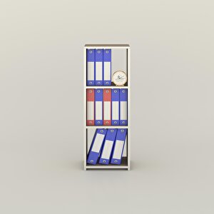 Klasörlük Raflı Almakay Crd 105*40*30 Kitaplık Ofis Arkalıksız Beyaz