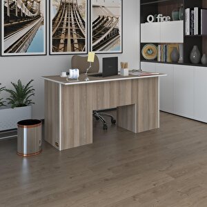 Ofis Masası Masi Oka Crd 75*150*60 Kilitli Kapaklı Dolap Çiftli Bilgisayar Çalışma Masası Cordoba