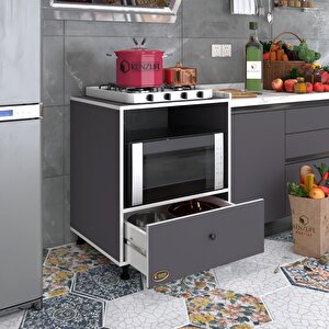 Ocak Dolabı Nevresel Gri 85*70*60 Xlarge Çekmeceli Hazır Mutfak Klasik Setüstü Ocak Için Sabit Tabla Gri