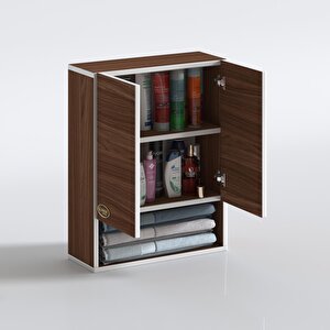 Banyo Ecza Dolabı Bakunin Ceviz 60x40x20 Mutfak (m)üst Arkalıklı Alt Arkalıksız Ceviz