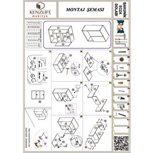 Kenzlife Banyo Ecza Dolabı Bakunin Ceviz 60x40x20 Mutfak (m)üst Arkalıklı Alt Arkalıksız