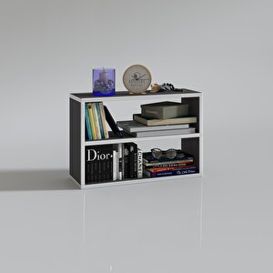Kitaplık Nihan 040*060*20 Gri Duvar Rafı Beyaz