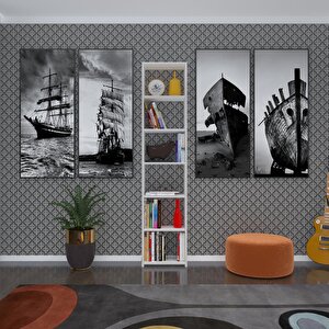 Kitaplık Süper Ga 180*40*19 Byz 6 Katlı Tek Bölme Çift Bölme Opsiyonlu Ofis Mutfak Banyo Dolabı Arkalıksız Beyaz