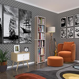 Kitaplık Süper Ga 180*40*19 Crd 6 Katlı Tek Bölme Çift Bölme Opsiyonlu Ofis Mutfak Banyo Dolabı Arkalıksız Beyaz