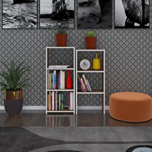 Kitaplık Süper Ga 180*40*19 Cvz 6 Katlı Tek Bölme Çift Bölme Opsiyonlu Ofis Mutfak Banyo Dolabı Arkalıksız Beyaz