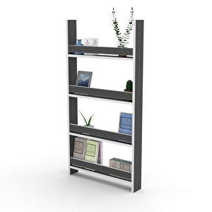 Kitaplık Fernur 120*060*10 Gri Duvar Rafı Beyaz