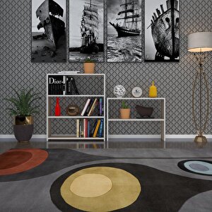 Kitaplık Süper Ga 150*80*19 Crd 5 Katlı Tek Bölme Çift Bölme Opsiyonlu Ofis Mutfak Banyo Dolabı Arkalıksız Beyaz