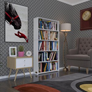 Kitaplık Süper Ga 150*80*19 Byz 5 Katlı Tek Bölme Çift Bölme Opsiyonlu Ofis Mutfak Banyo Dolabı Arkalıksız Beyaz