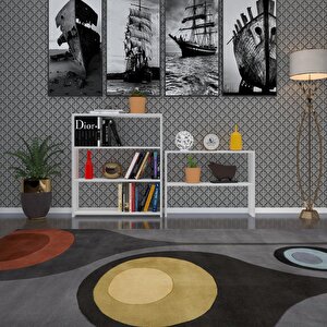 Kitaplık Süper Ga 150*80*19 Byz 5 Katlı Tek Bölme Çift Bölme Opsiyonlu Ofis Mutfak Banyo Dolabı Arkalıksız Beyaz