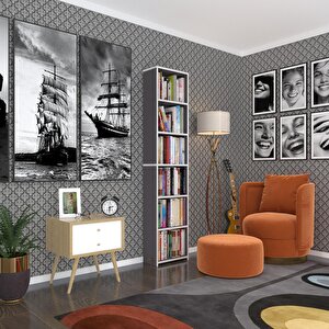 Kitaplık Süper Ga 180*40*19 Gri 6 Katlı Tek Bölme Çift Bölme Opsiyonlu Ofis Mutfak Banyo Dolabı Arkalıksız Beyaz
