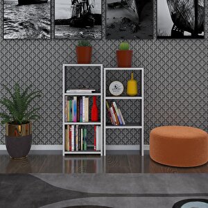 Kitaplık Süper Ga 180*40*19 Gri 6 Katlı Tek Bölme Çift Bölme Opsiyonlu Ofis Mutfak Banyo Dolabı Arkalıksız Beyaz