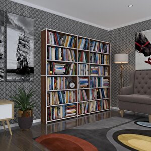 Kitaplık Süper Ga 180*200*19 Cvz 6 Katlı 3 Bölme Çift Bölme Opsiyonlu Ofis Mutfak Banyo Dolabı Arkalıksız Beyaz
