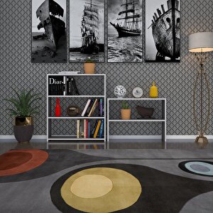 Kitaplık Süper Ga 150*80*19 Gri 5 Katlı Tek Bölme Çift Bölme Opsiyonlu Ofis Mutfak Banyo Dolabı Arkalıksız Beyaz