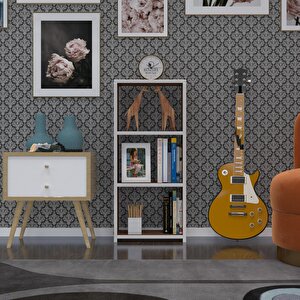 Kitaplık Süper Ga 090*40*19 Cvz 3 Katlı Tek Bölme Ofis Mutfak Banyo Dolabı Arkalıksız Beyaz