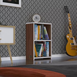 Kitaplık Süper Ga 060*40*19 Cvz 2 Katlı Tek Bölme Ofis Mutfak Banyo Dolabı Arkalıksız Beyaz