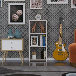 Kitaplık Süper Ga 090*40*19 Crd 3 Katlı Tek Bölme Ofis Mutfak Banyo Dolabı Arkalıksız Beyaz
