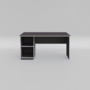 Ofis Masası Miyamoto Gri Sol 75*150*60 Raflı Dolap Bilgisayar Çalışma Masası Gri